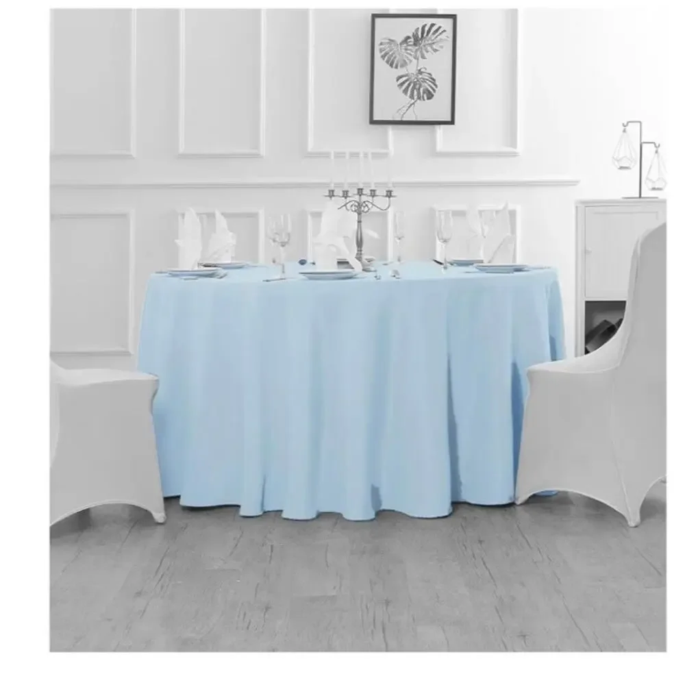 Fokitut Round Tablecloth 70” Blue Mist Waterproof Polyester 2 Pack